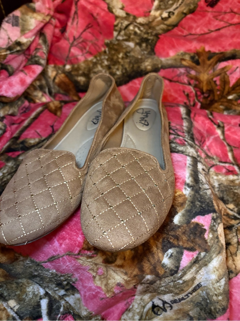 Sperry Taupe Quilted Slip-On Flats